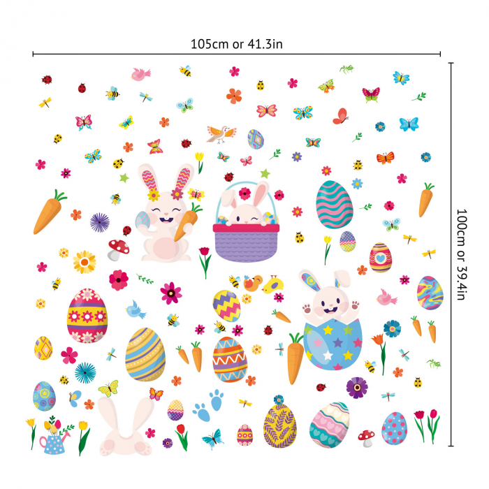 Sticker PVC - Happy Bunnies Easter Windows Clings [4]