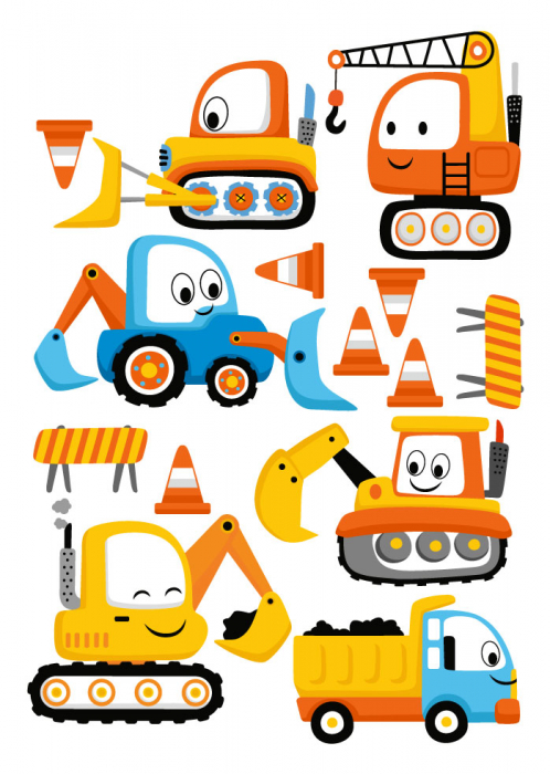 Sticker decorativ - Vehicule de constructii [2]