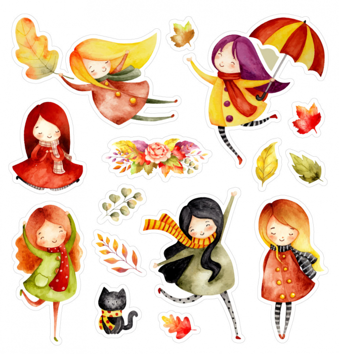 Sticker Decorativ - Autumn girls [2]