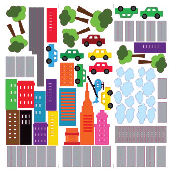 Sticker Decorativ - Orasul colorat [2]