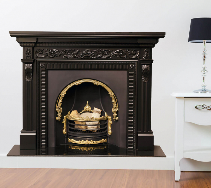 Autocolant decorativ cu efect 3D - Semineu Black Pearl - 119x93 cm [4]