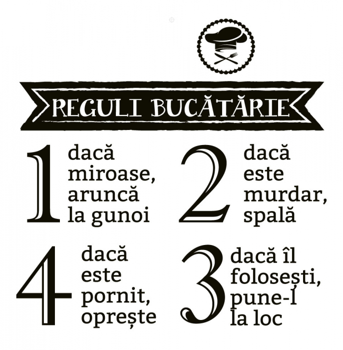 Sticker decorativ - Reguli bucatarie [2]