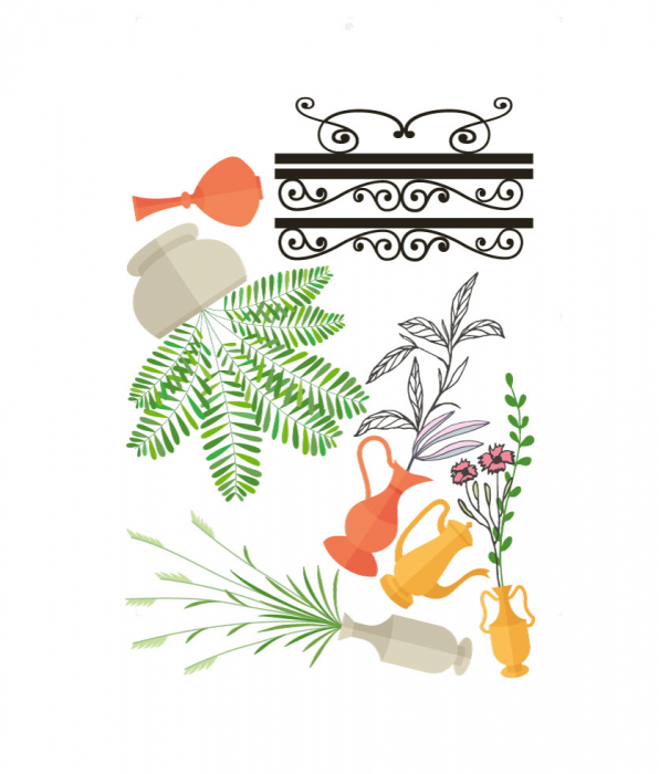 Sticker decorativ - Suporti Vintage si flori [2]
