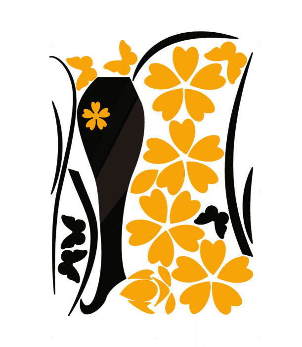 Sticker decorativ - Flori in vaza [2]