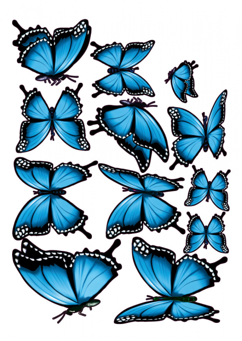 Sticker decorativ - Fluturi albastri [2]