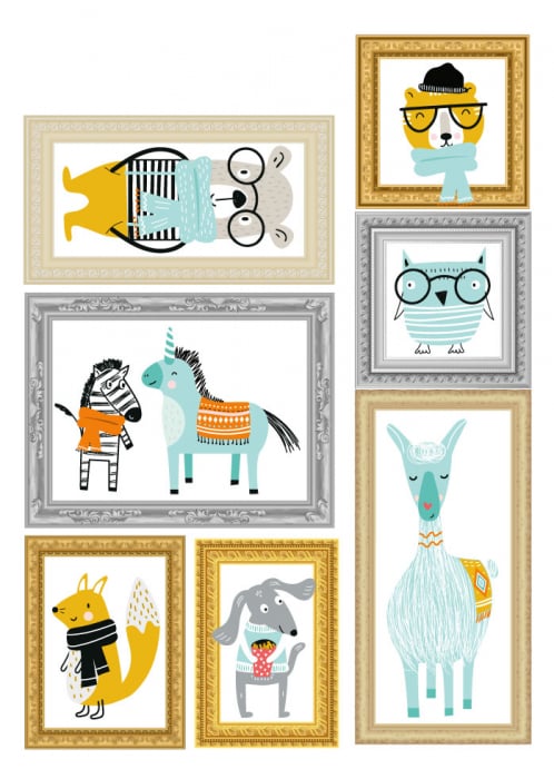 Sticker decorativ - Animale inramate [2]