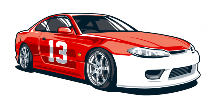Sticker Decorativ - Red racing car [2]