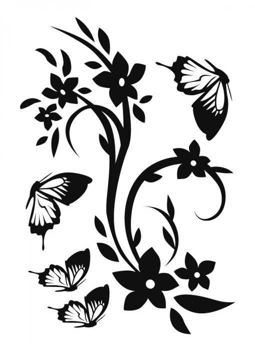 Sticker - Flori si fluturi frumoase [2]