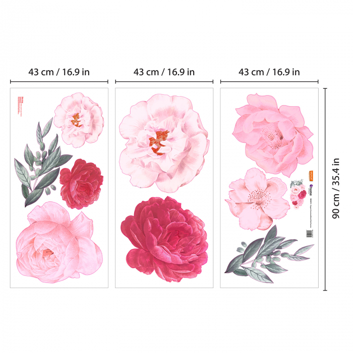 Sticker Elegant Oversized Blush Pink Peonies [6]