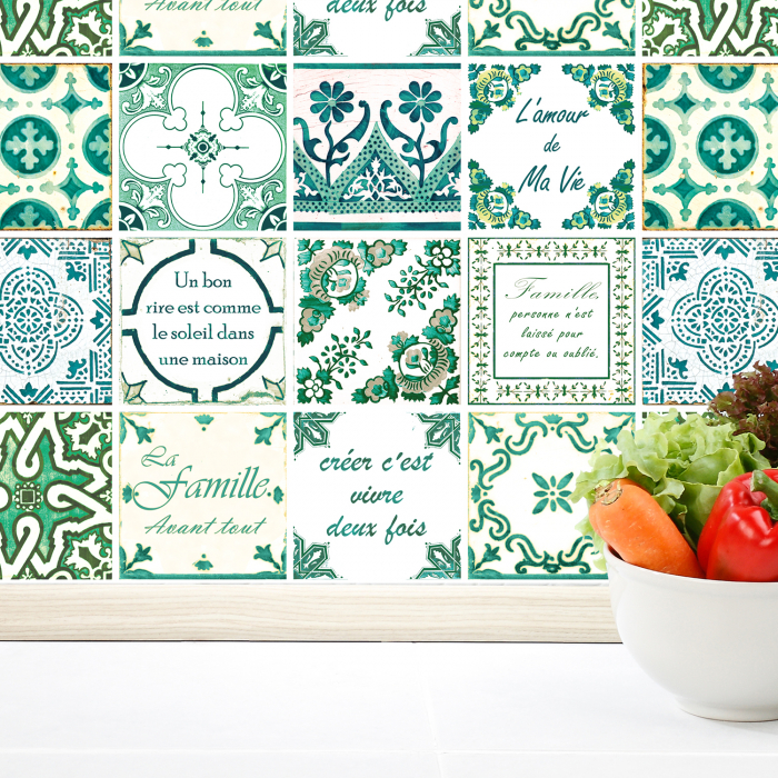 Sticker faianta - Green Classic Mosaic Tiles – French - 24 buc - 10x10 cm [2]