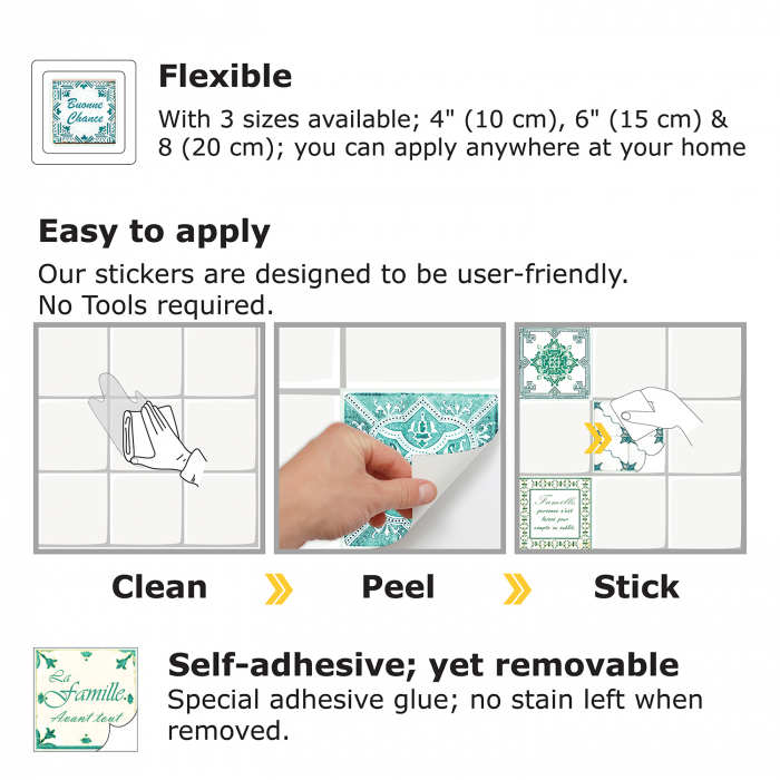 Sticker faianta - Green Classic Mosaic Tiles – French - 24 buc - 10x10 cm [5]