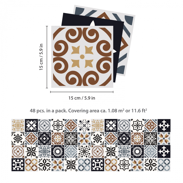 Sticker faianta - Vitorchiano Mediterranean Tiles - 48 buc - 15x15 cm [5]