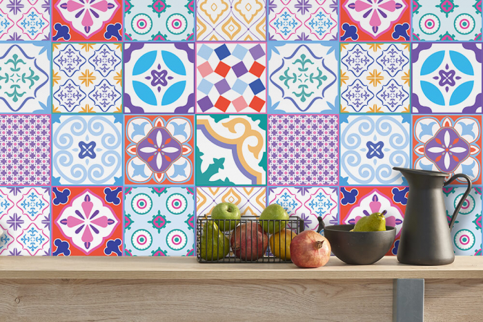 Sticker faianta - Classic Moroccan Colourful Mixed SET 1 - 24 buc - 15x15 cm [2]