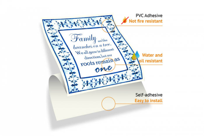 Sticker faianta - English Quote Vintage Blue - 24 buc - 15x15 cm [5]
