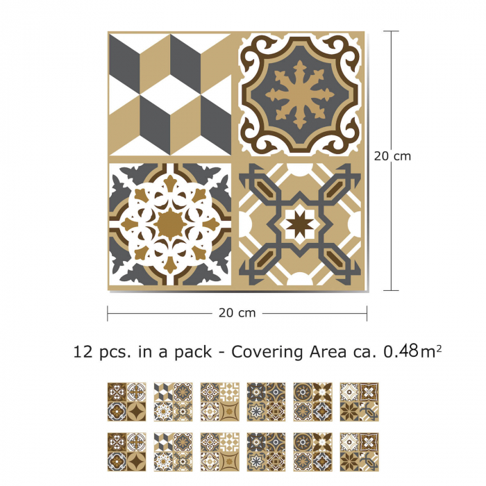 Sticker faianta - Dark Bronze - 12 buc - 20x20 cm [3]