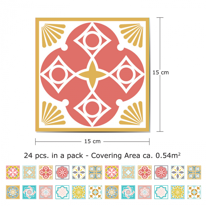 Sticker faianta - Malia Colourful Tile - 24 buc - 15x15 cm [3]