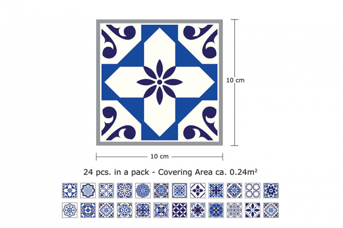Sticker faianta - Spanish and Moroccan Blue - 24 buc - 10x10 cm [3]