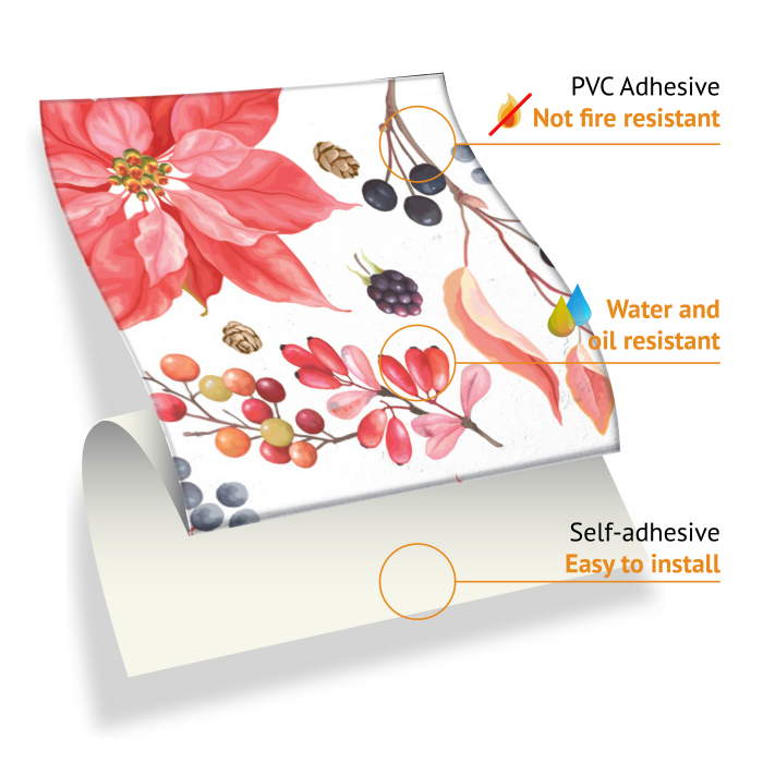 Sticker faianta - Poinsettia The Winter Joy - 24 buc - 15x15 cm [7]