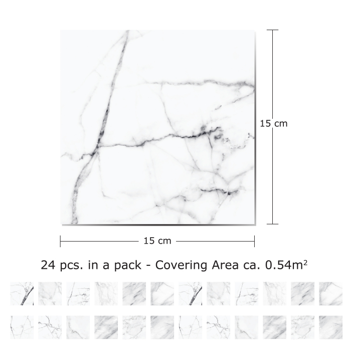 Sticker faianta - Marble Tiles Mix - 24 buc - 15x15 cm [5]