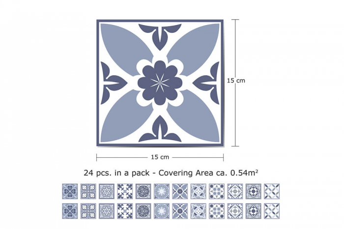 Sticker faianta - Lisbon Blue - 24 buc - 15x15 cm [3]