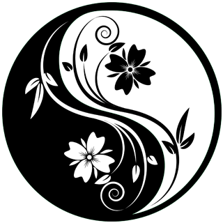 Sticker Floare circulara Yin si Yang [2]