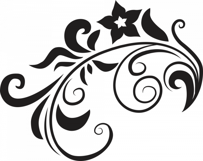 Sticker Frunze cu floare de stea [2]
