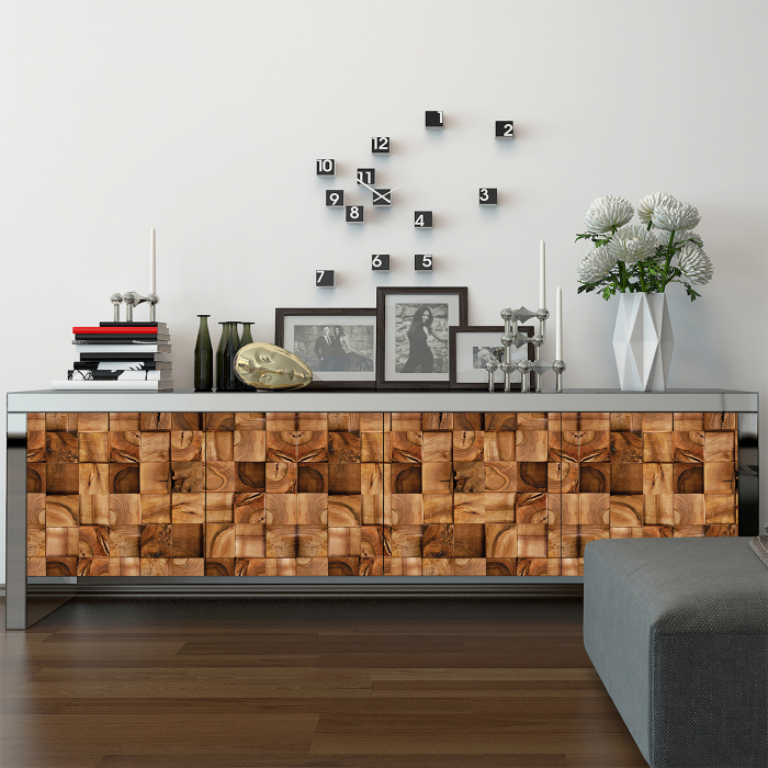 Sticker Square Timber Pattern – Brown [2]