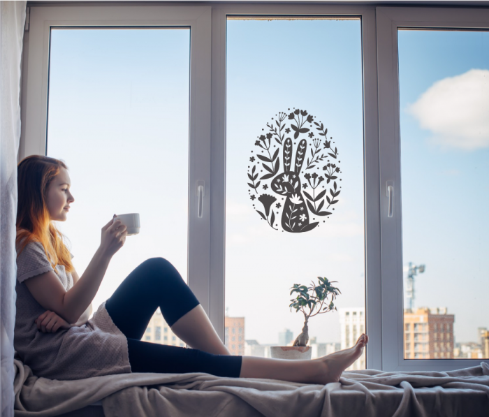 Sticker Iepuras printre flori [1]