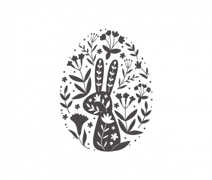 Sticker Iepuras printre flori [2]