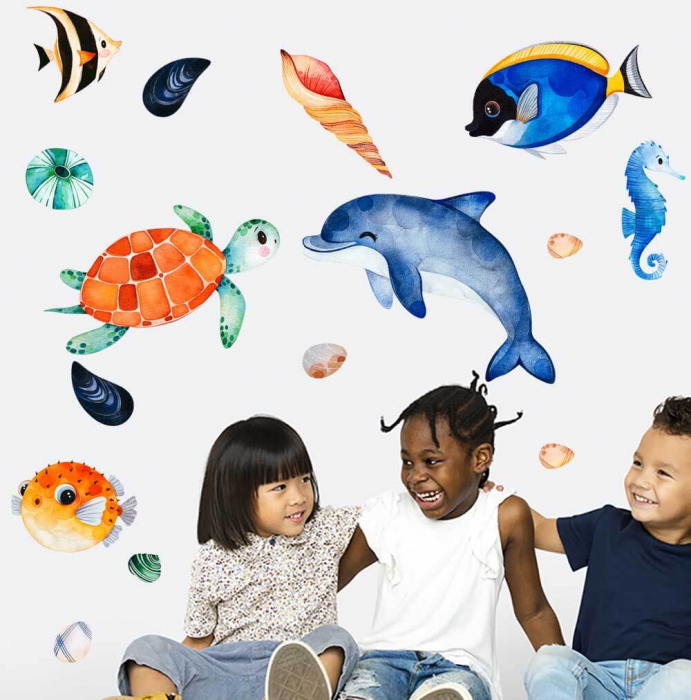 Sticker Watercolor underwater world [2]