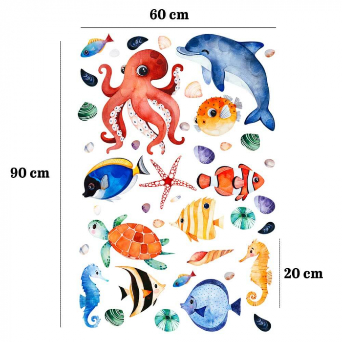 Sticker Watercolor underwater world [3]