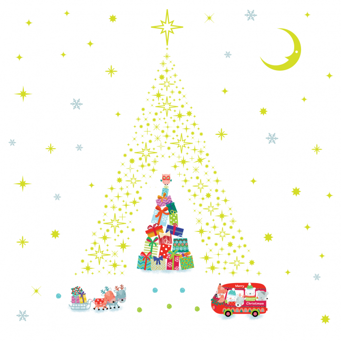Sticker Glow Stars And Reindeer Christmas Tree Stickers [5]