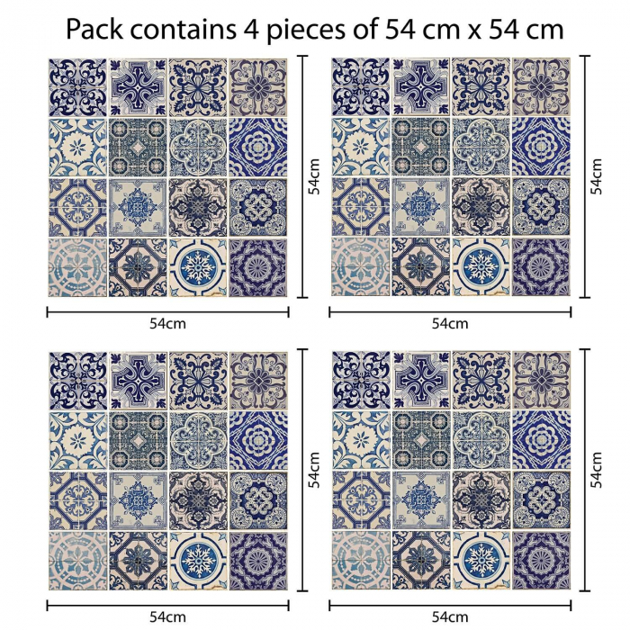 Sticker Spanish Blue Tiles x 4 buc [4]