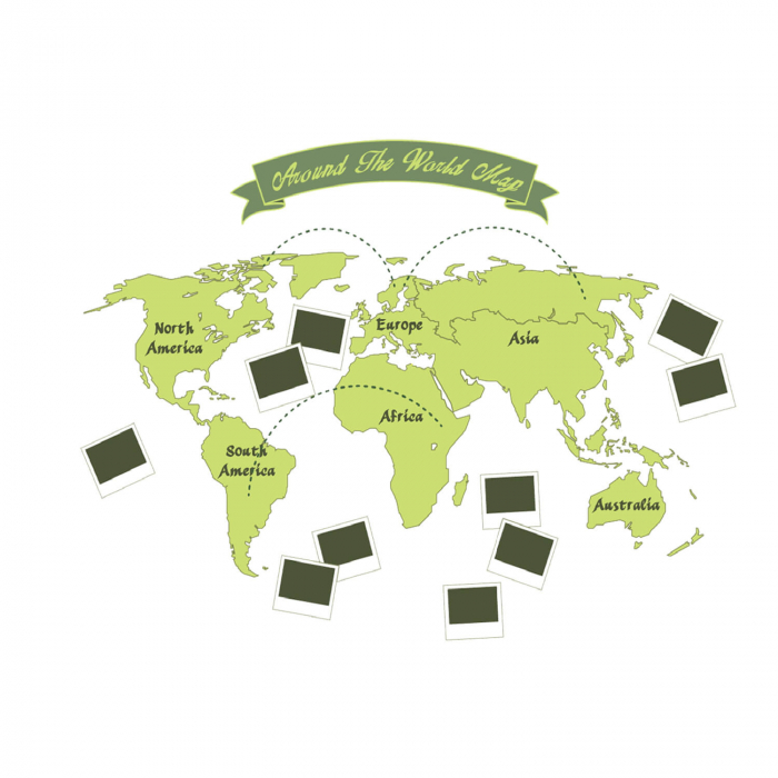 Sticker Around the World Map [3]