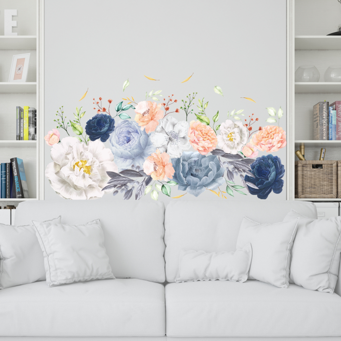Sticker Pink and Blue Watercolour Flowers [2]