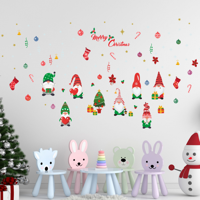 Sticker Merry Christmas With Cute Gnomes [4]