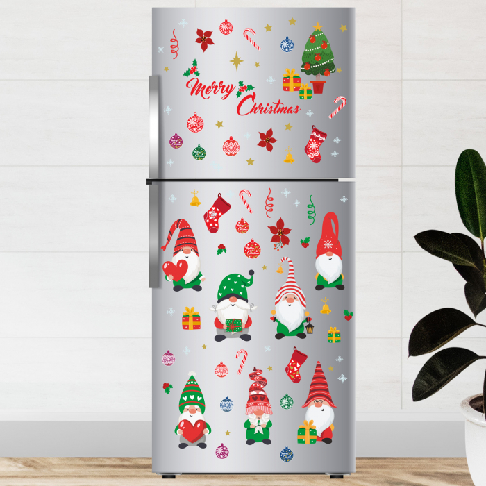 Sticker Merry Christmas With Cute Gnomes [2]