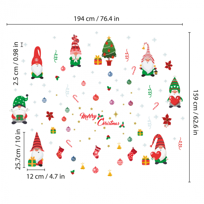 Sticker Merry Christmas With Cute Gnomes [5]