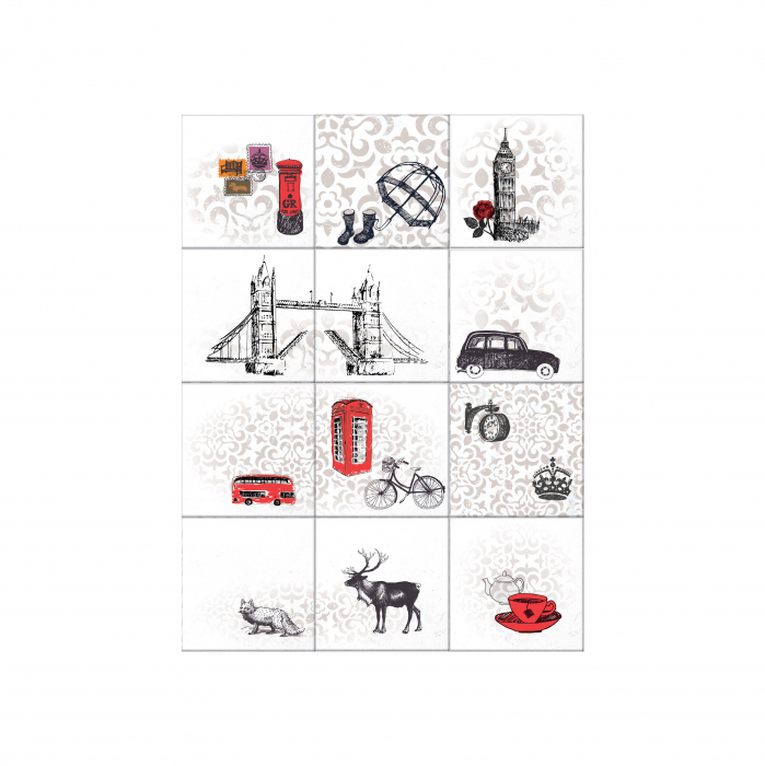 Sticker faianta - Londoner Tiles Mix - 24 buc - 15x15 cm [3]