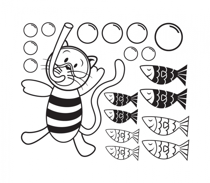 Sticker Pisica scafandru [2]