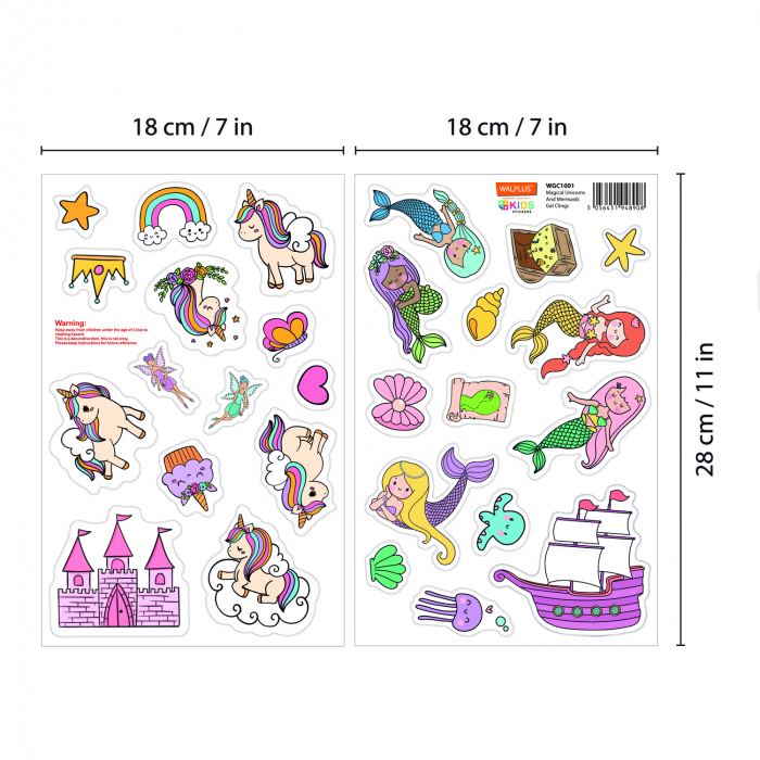 Sticker vinil Magical unicorns and mermaids [7]