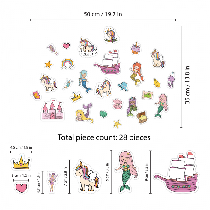 Sticker vinil Magical unicorns and mermaids [6]