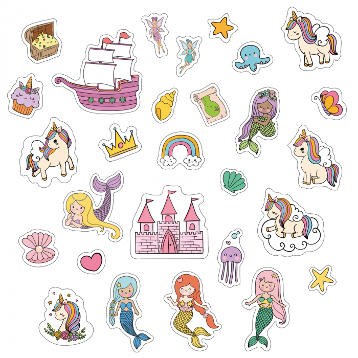 Sticker vinil Magical unicorns and mermaids [5]
