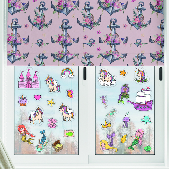 Sticker vinil Magical unicorns and mermaids [2]