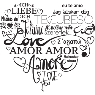 Sticker Te iubesc in 16 limbi [2]