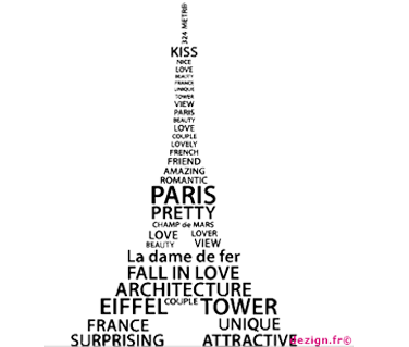 Sticker Tour Eiffel en mots 2 [2]