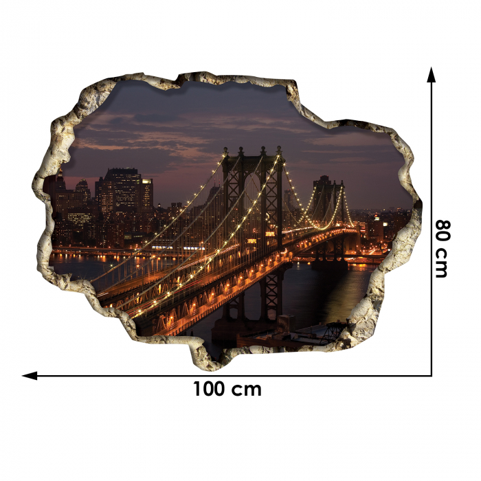 Sticker View Through The 3D Wall – New York Bridge [3]