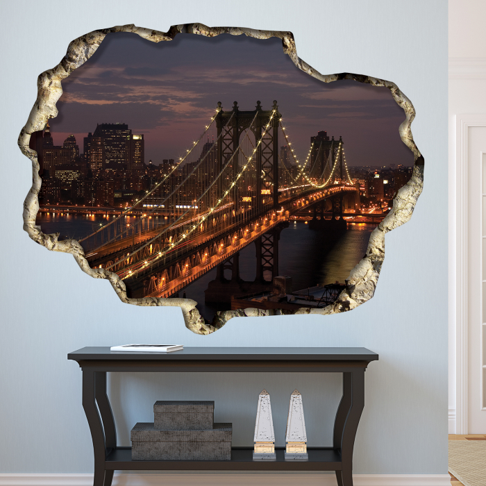Sticker View Through The 3D Wall – New York Bridge [2]