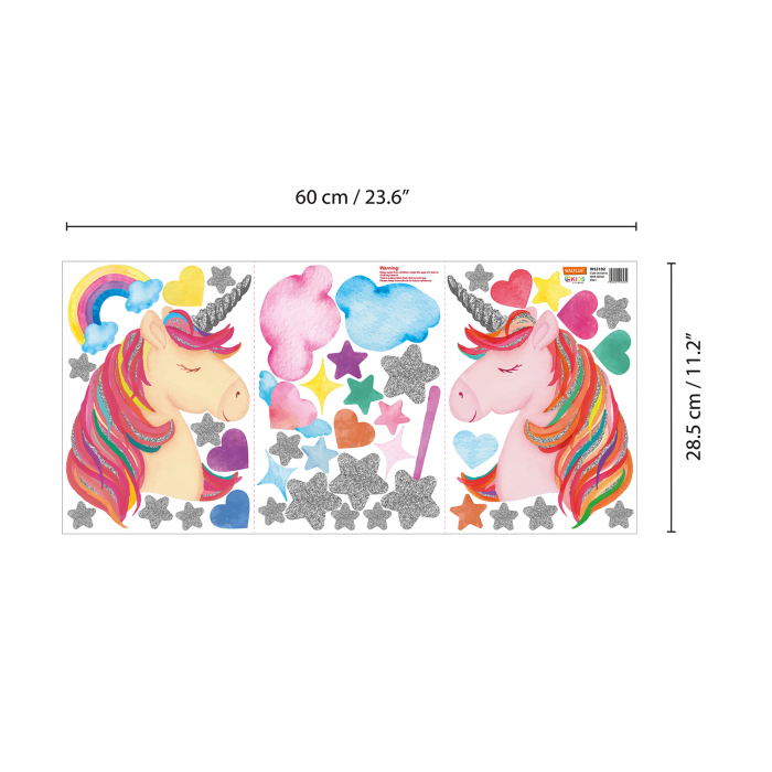 Sticker Cute Unicorns With Glitter Stars [7]