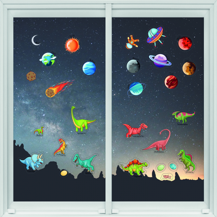 Sticker vinil Dinosaurs And Solar System [4]